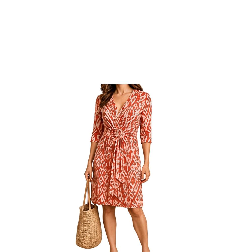 Tommy Bahama Dress Womens Size S Clara Isla Ikat Dress Red White Stretch NWT